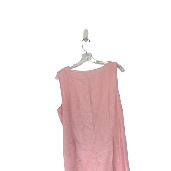 J. Jill Love Linen Basic Pink Relaxed Lagenloook Sleeveless Linen Dress Medium - Picture 6 of 10